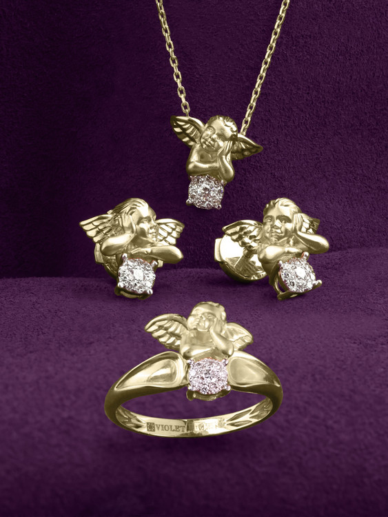 Серьги из лимонного золота c бриллиантами