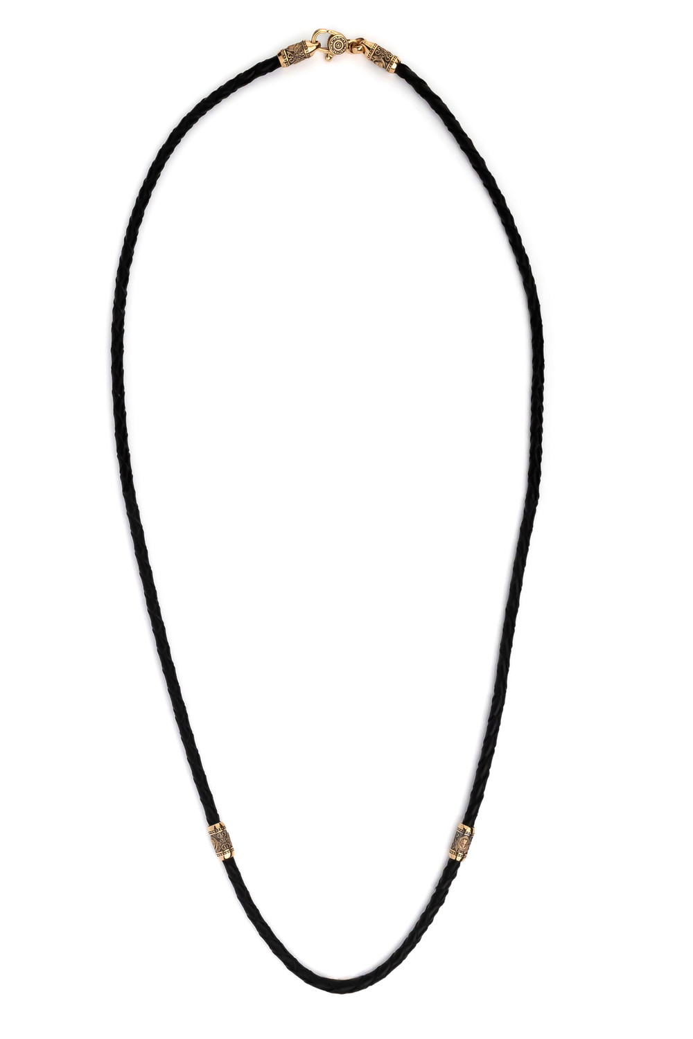 Шнурок кожаный из золота c кожаным шнурком