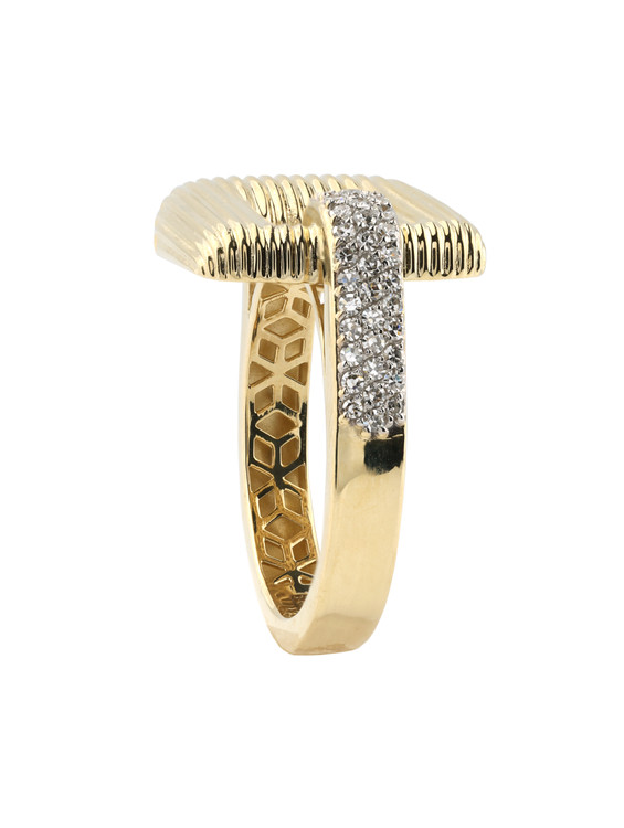 Кольцо из лимонного золота c бриллиантами