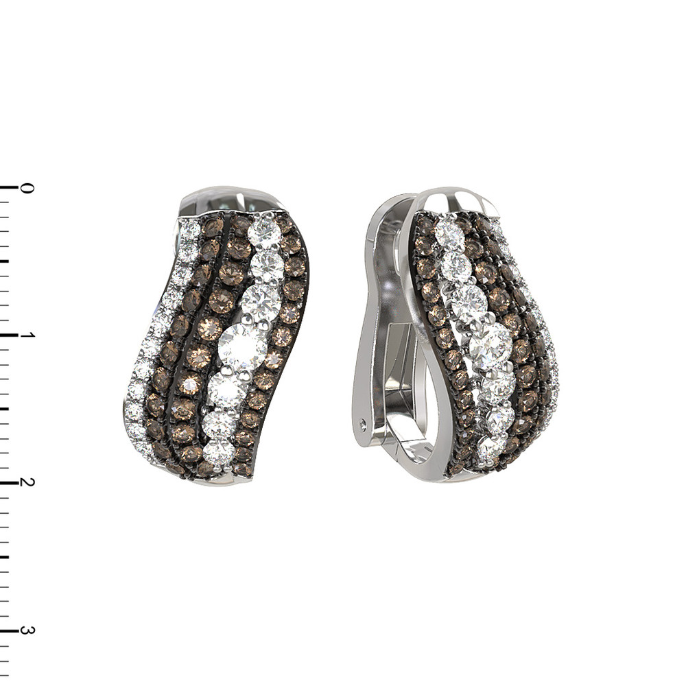 Серьги из белого золота c бриллиантами