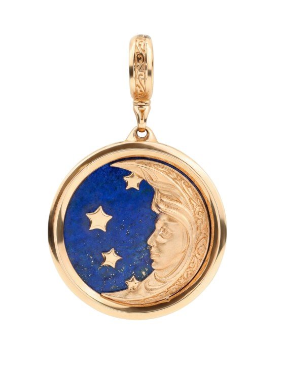 Подвеска из золота c бирюзой и лазуритом