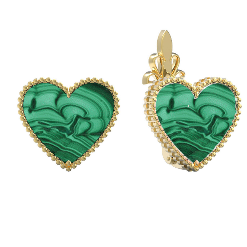 Серьги из лимонного золота c малахитом