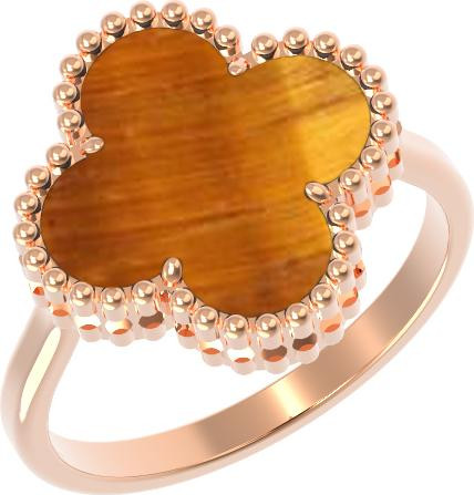 Кольцо из золота c тигровым глазом