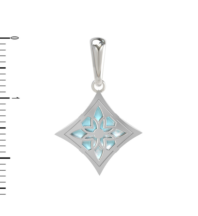 Подвеска из белого золота c бирюзой