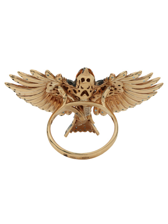 Кольцо из золота c эмаль и фианитом