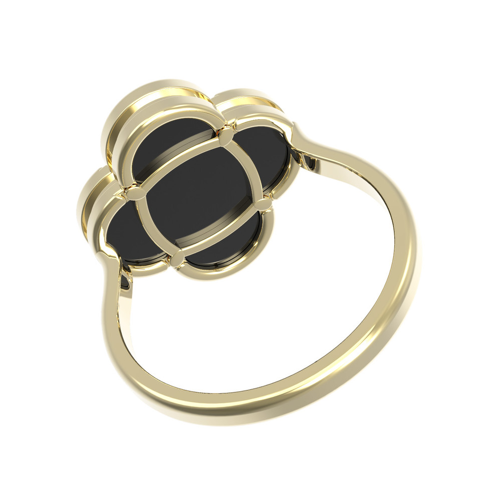 Кольцо из лимонного золота c ониксом