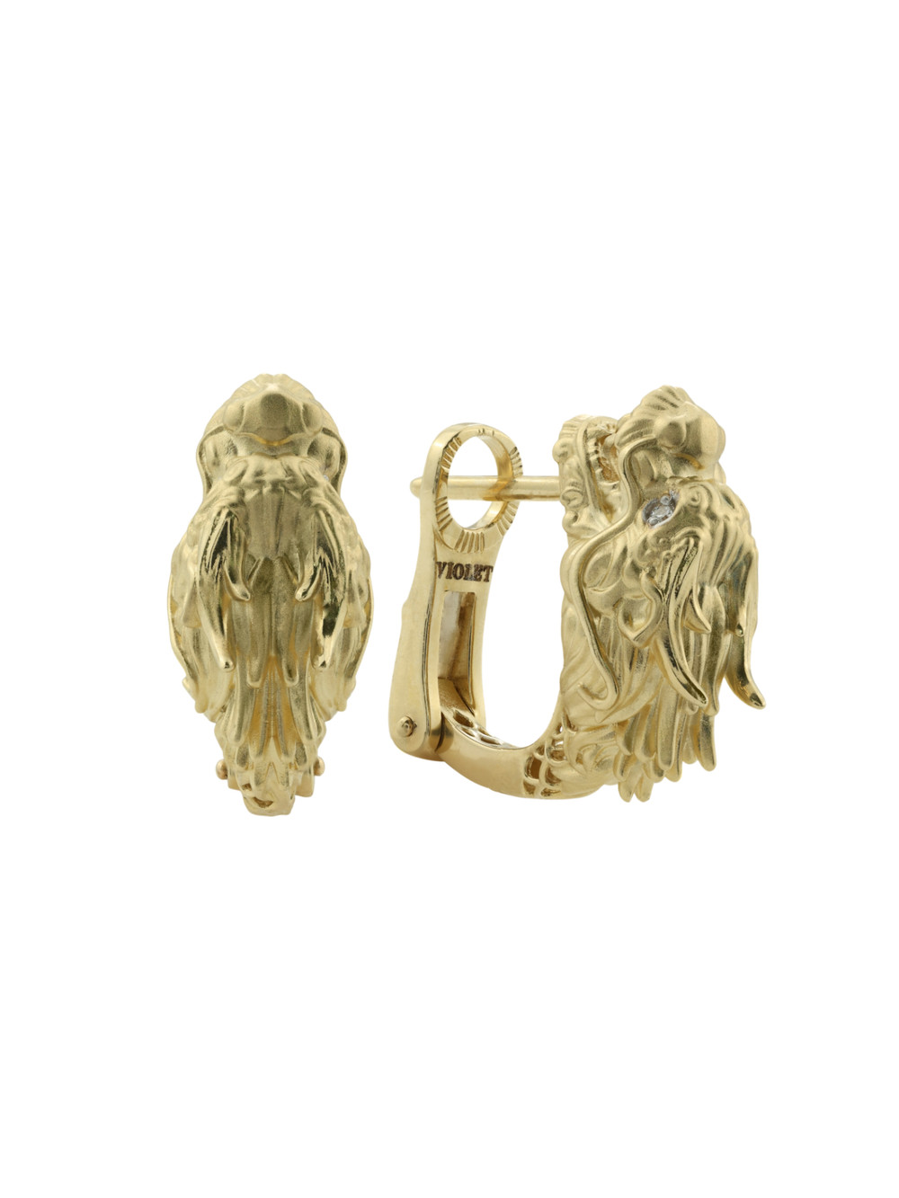 Серьги из лимонного золота c бриллиантами