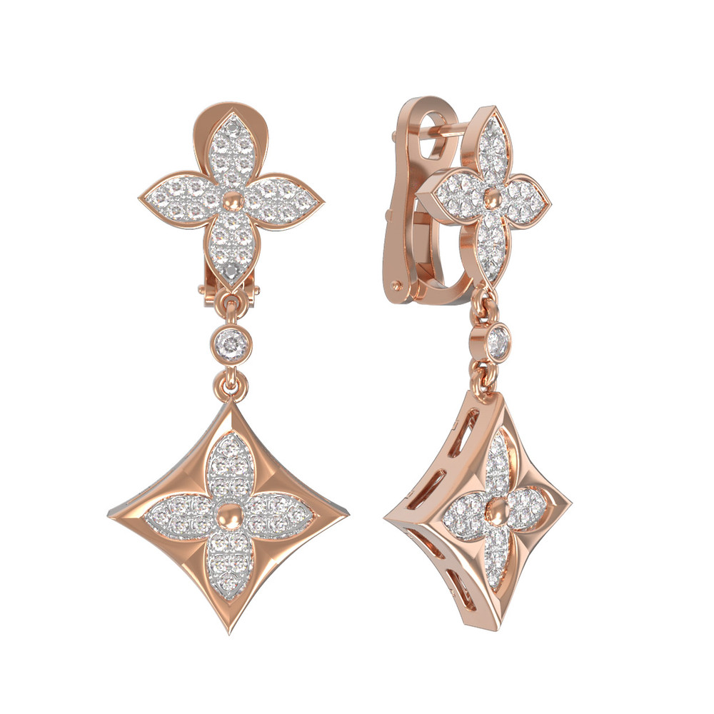 Серьги из золота c бриллиантами