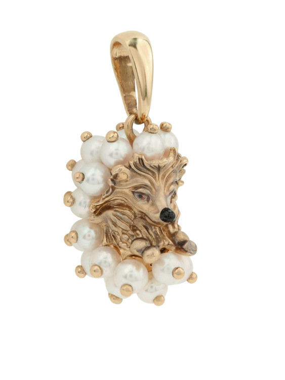 Подвеска из золота c эмалью и жемчугом