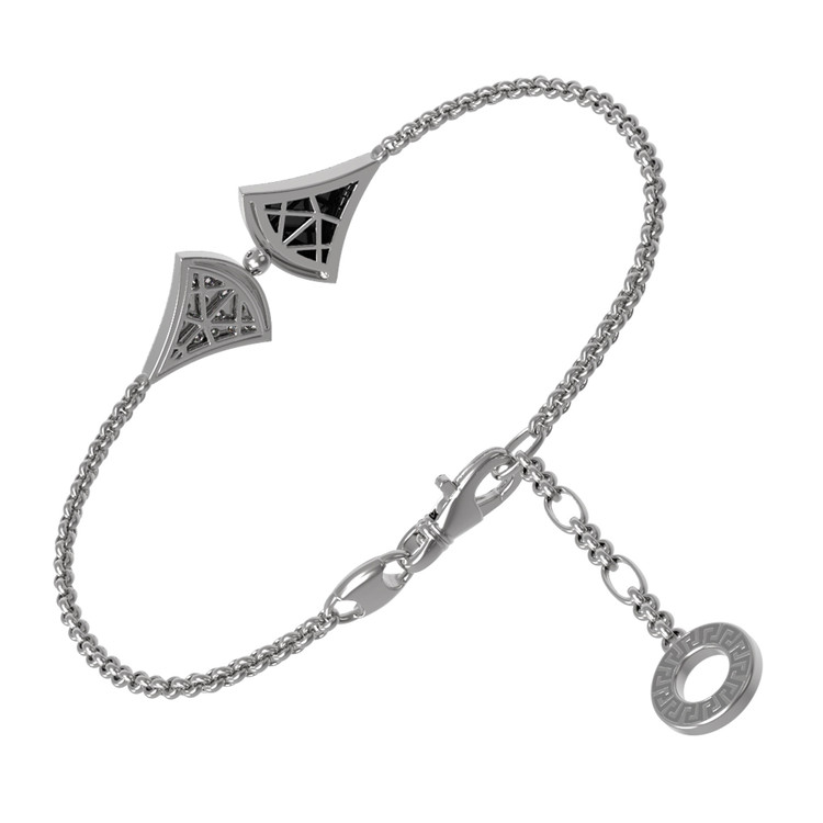 Браслет из белого золота c бриллиантами и ониксом