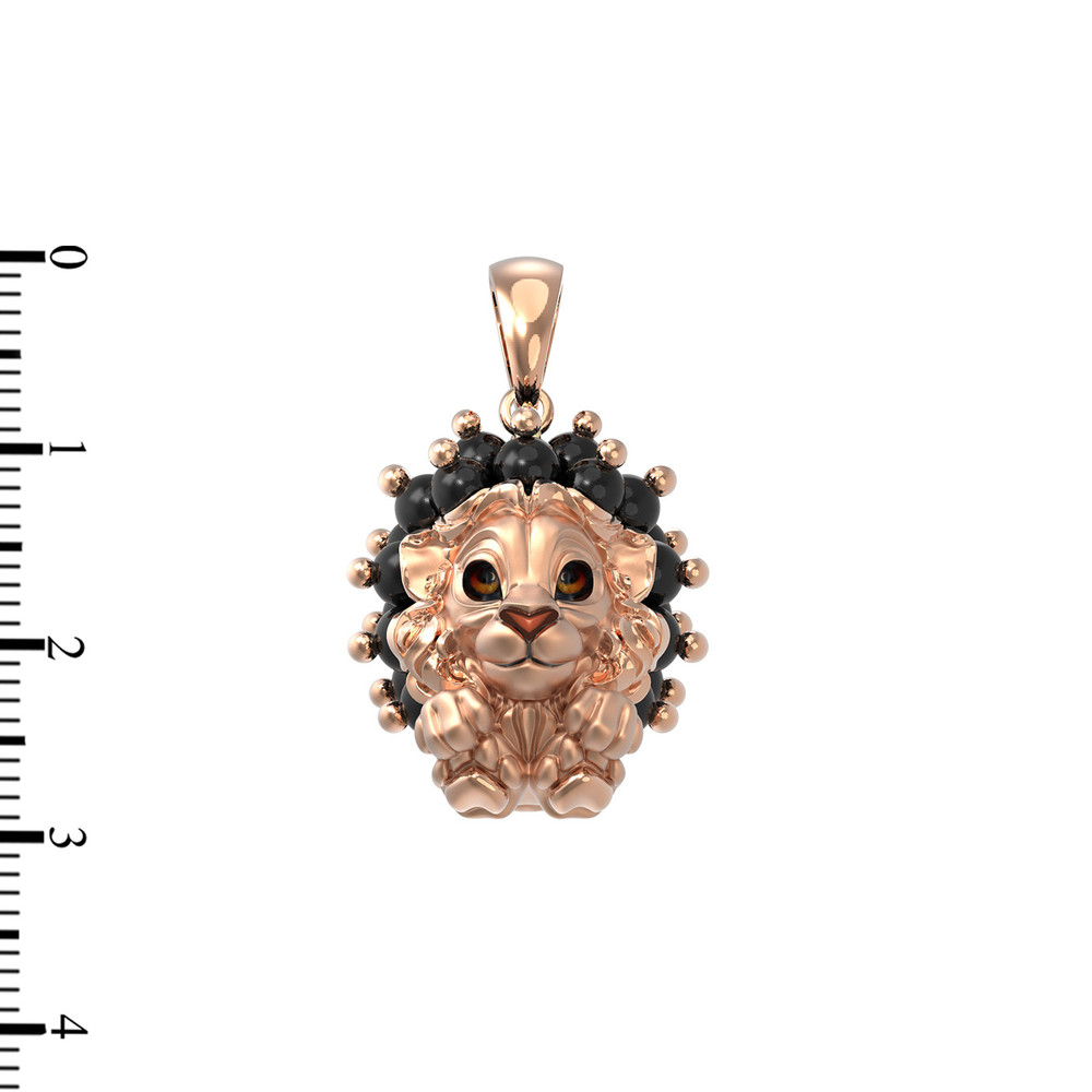 Подвеска из золота c эмалью и ониксом