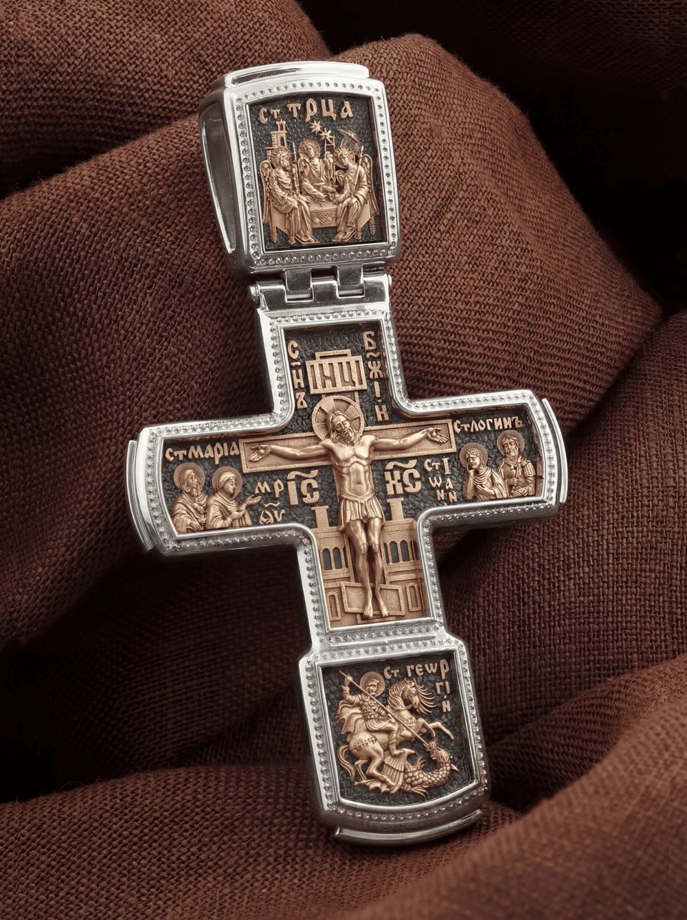 Крест из белого золота