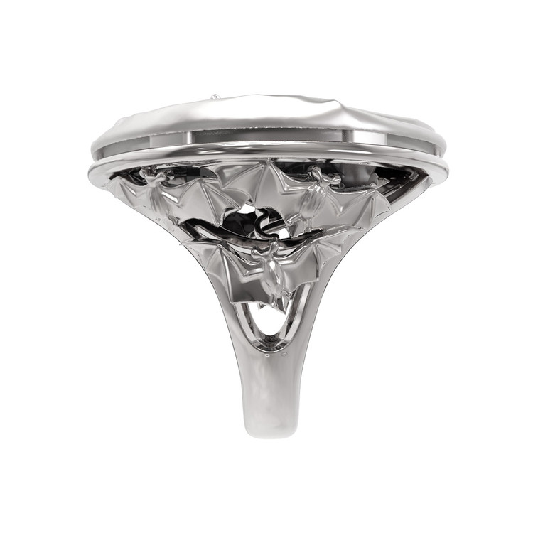 Кольцо из белого золота c эмаль и ониксом