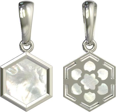 Подвеска из белого золота c перламутром