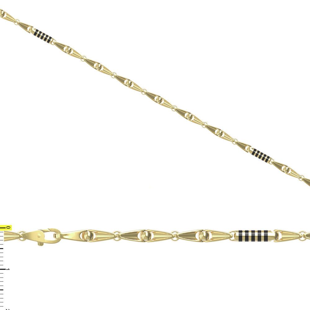 Цепь из лимонного золота c эмаль