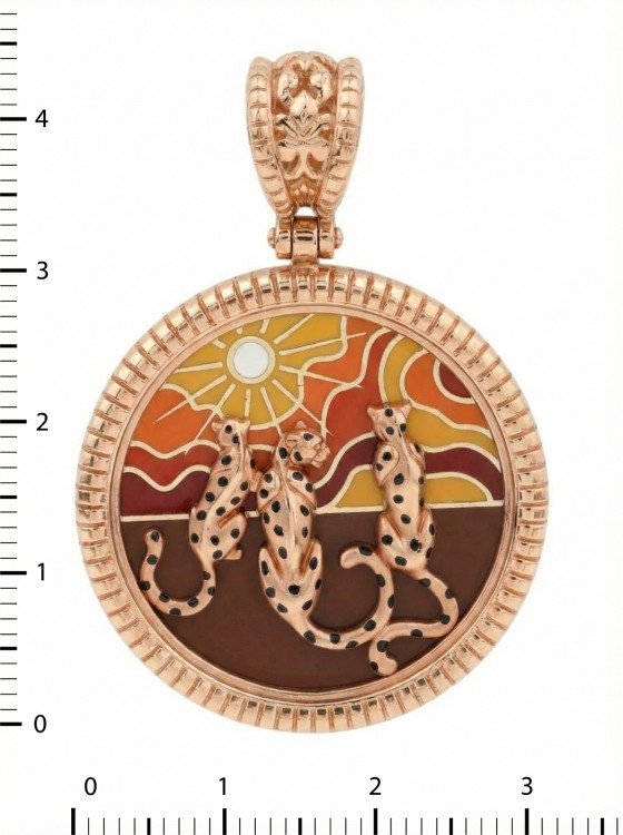 Подвеска из золота c эмаль