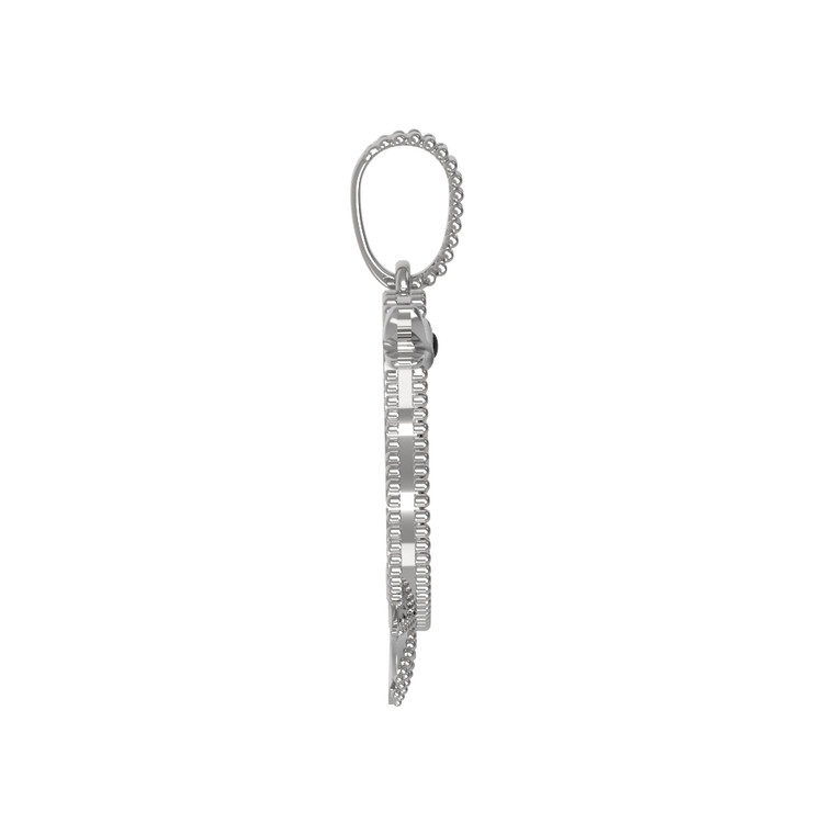 Подвеска из белого золота c эмалью, лазуритом, малахитом и перламутром