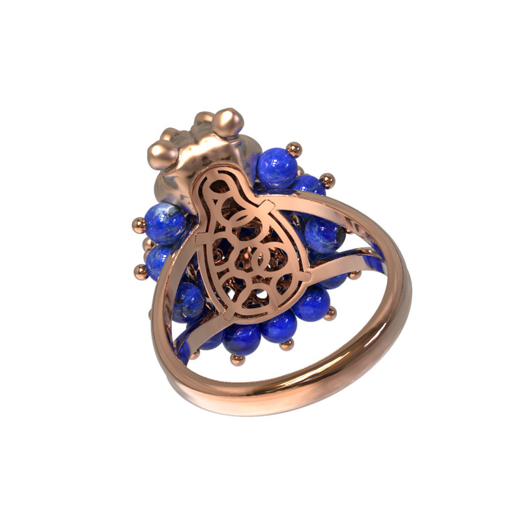 Кольцо из золота c эмаль и лазуритом