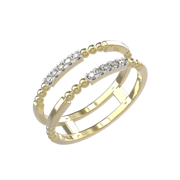 Кольцо из лимонного золота c бриллиантами