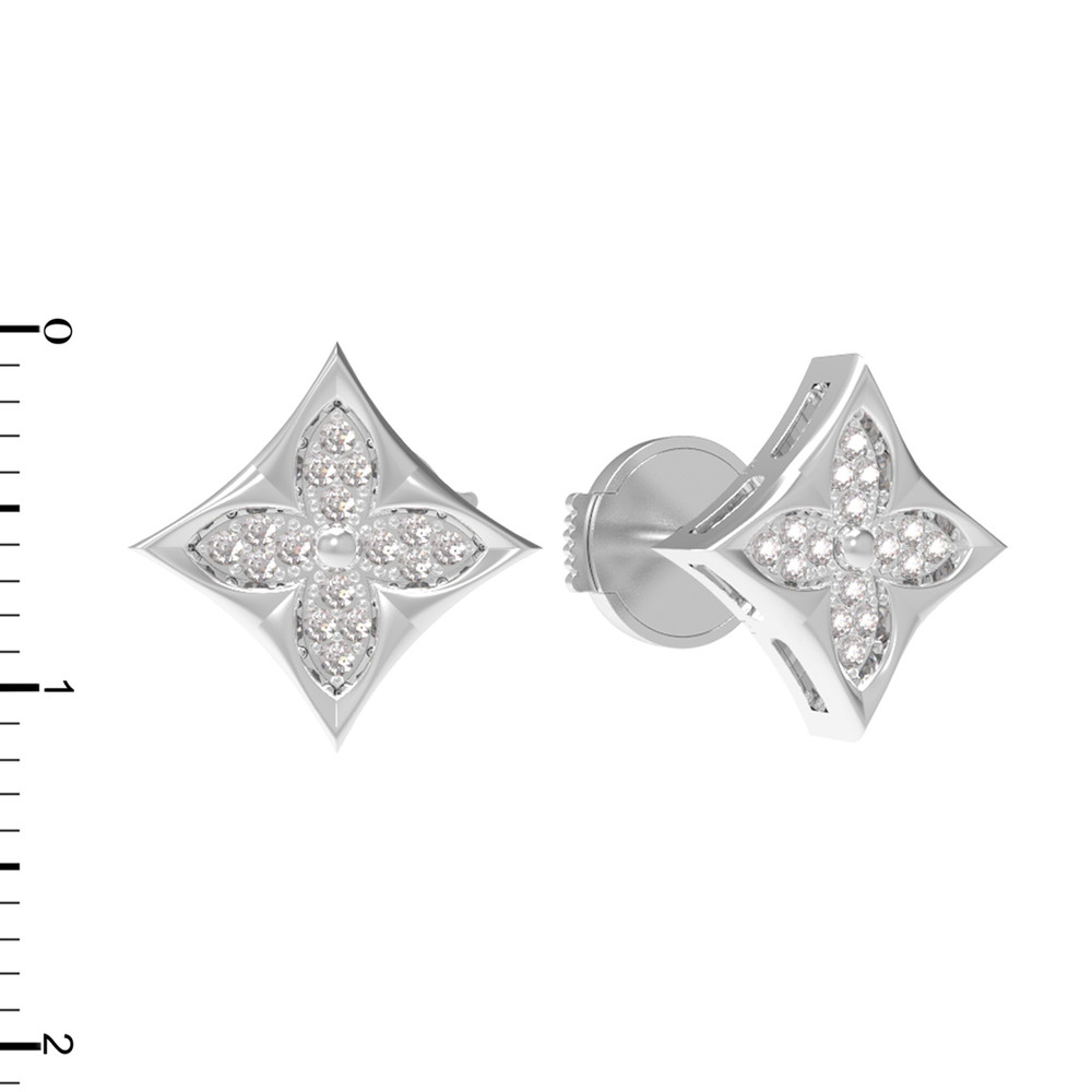 Серьги из белого золота c бриллиантами