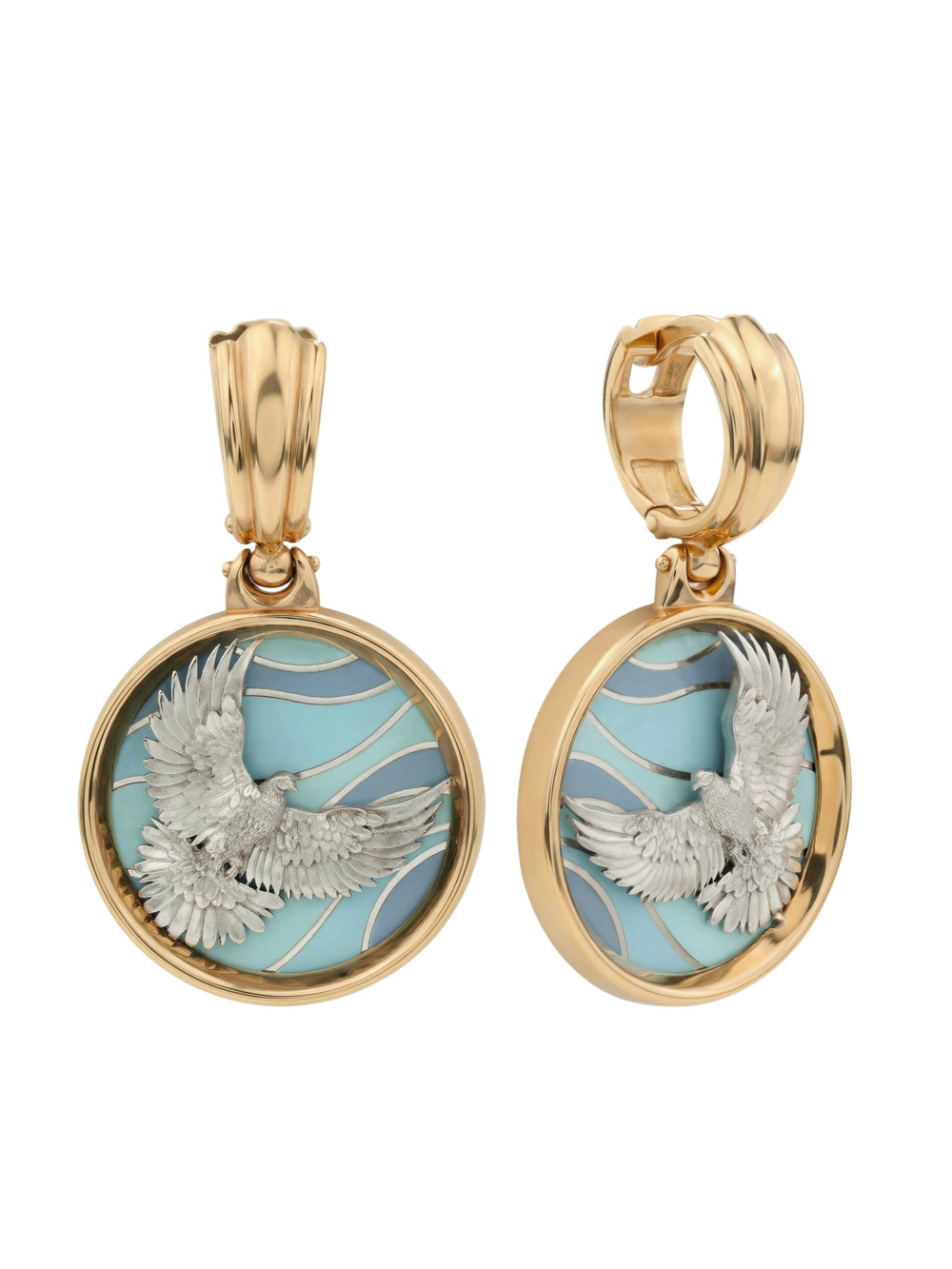 Серьги из золота c эмалью