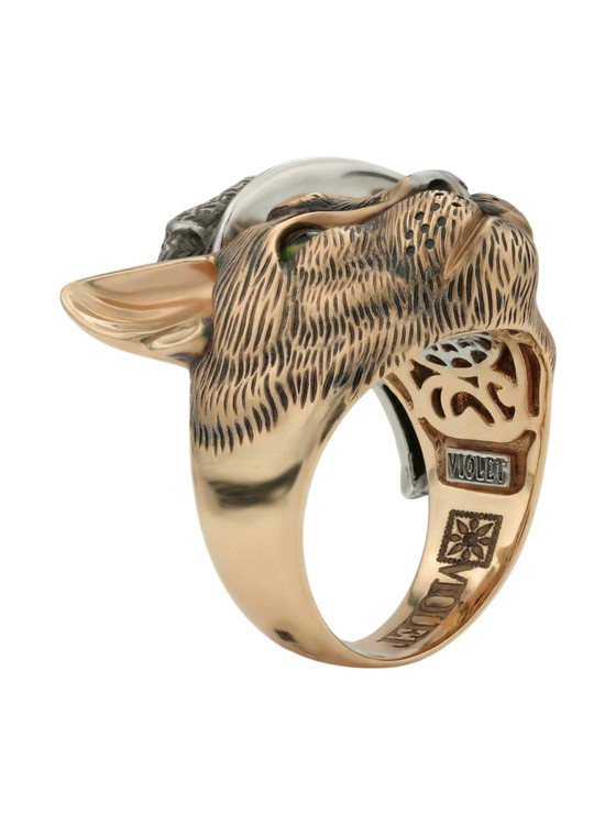 Кольцо из золота c эмаль