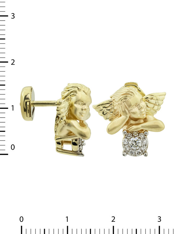 Серьги из лимонного золота c бриллиантами