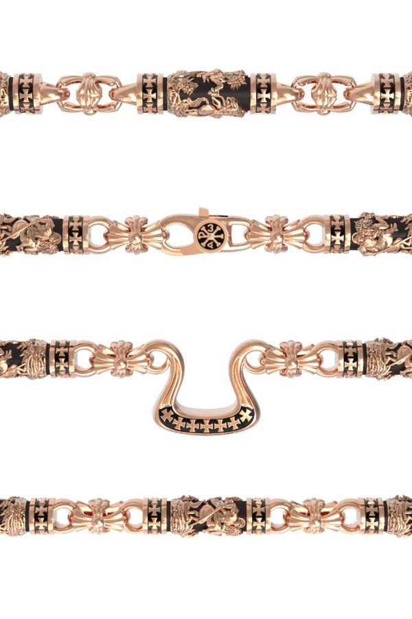 Цепь из золота c эбеновым деревом