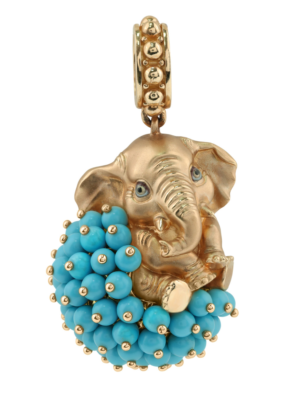 Подвеска из золота c эмаль и бирюзой