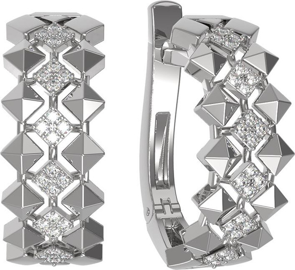 Серьги из белого золота c бриллиантами