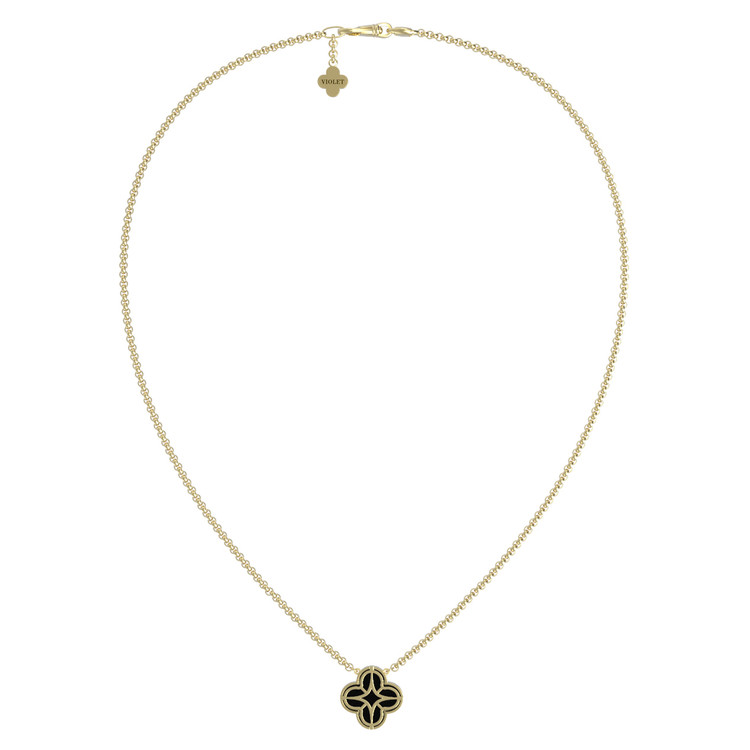 Колье из лимонного золота c бриллиантами и ониксом