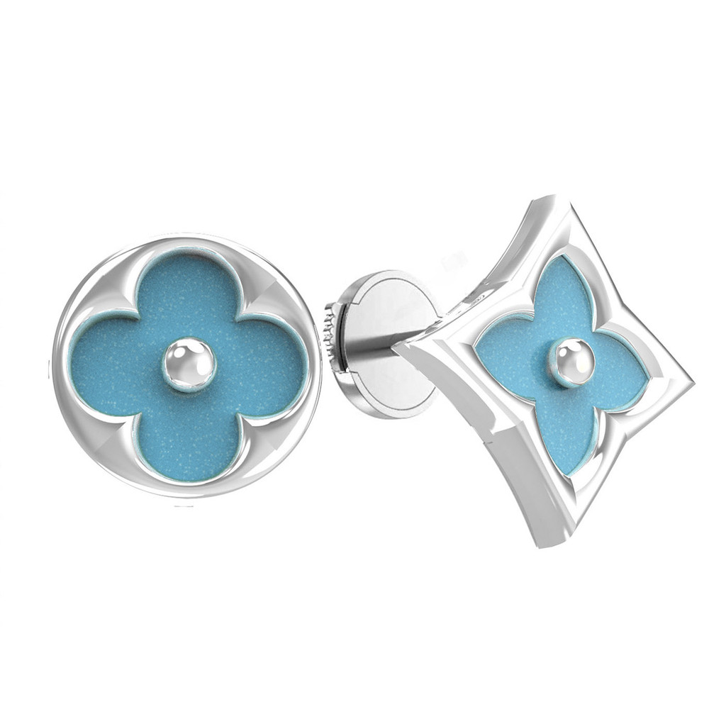 Серьги из белого золота c бирюзой