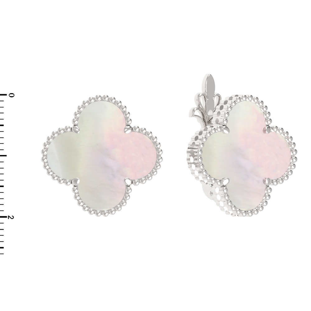 Серьги из белого золота c перламутром