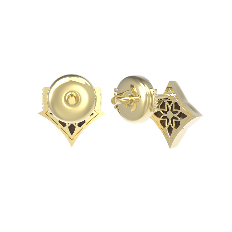 Серьги из лимонного золота c тигровым глазом