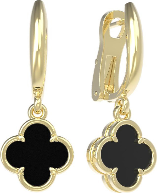 Серьги из лимонного золота c ониксом