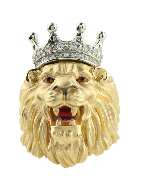 Кольцо из лимонного золота c эмаль и бриллиантами