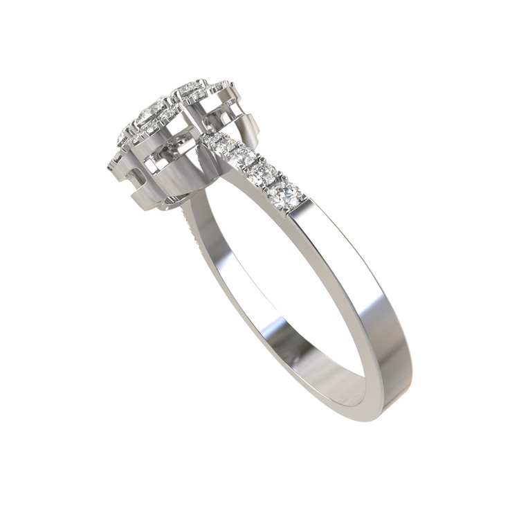 Кольцо из белого золота c бриллиантами