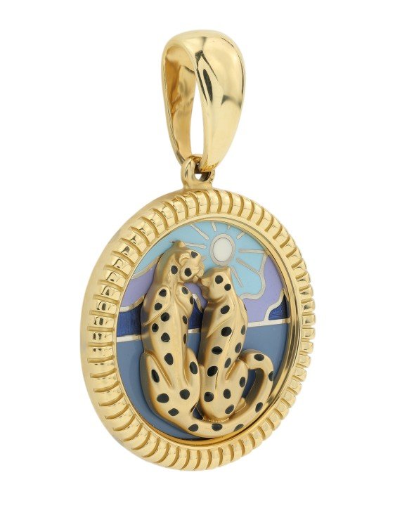 Подвеска из лимонного золота c эмаль