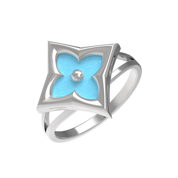 Кольцо из белого золота c бирюзой