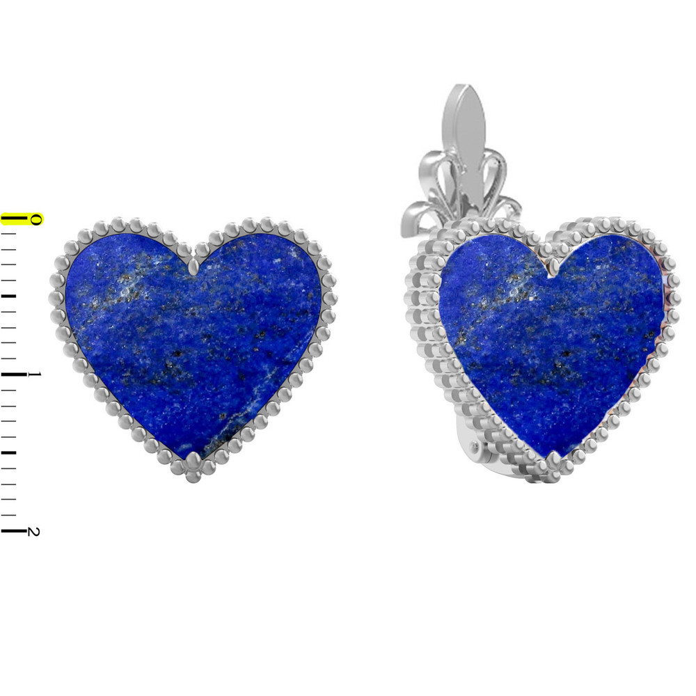 Серьги из белого золота c лазуритом