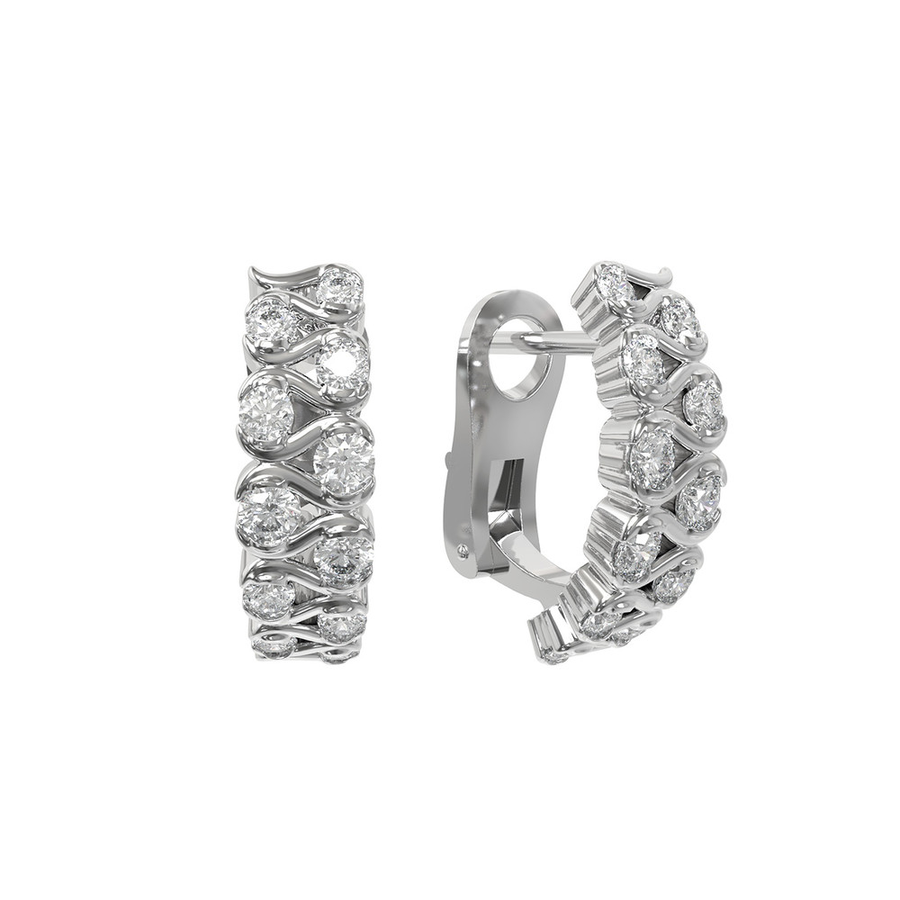 Серьги из белого золота c бриллиантами