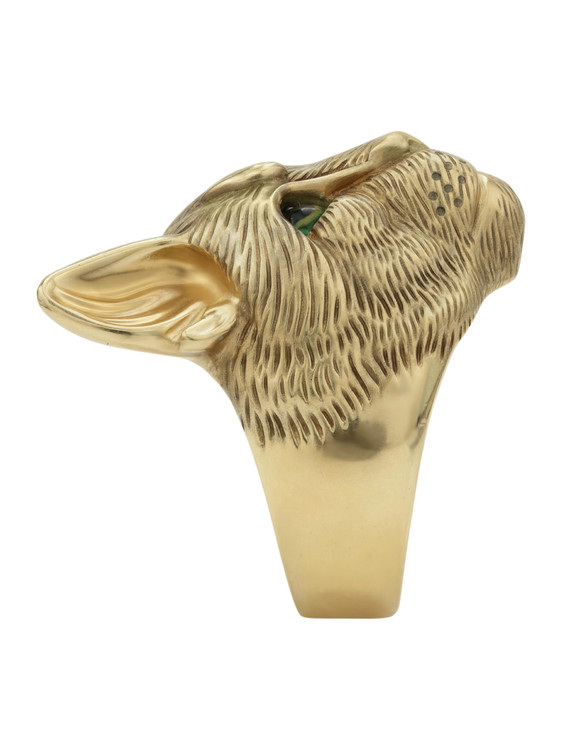 Кольцо из лимонного золота c эмалью