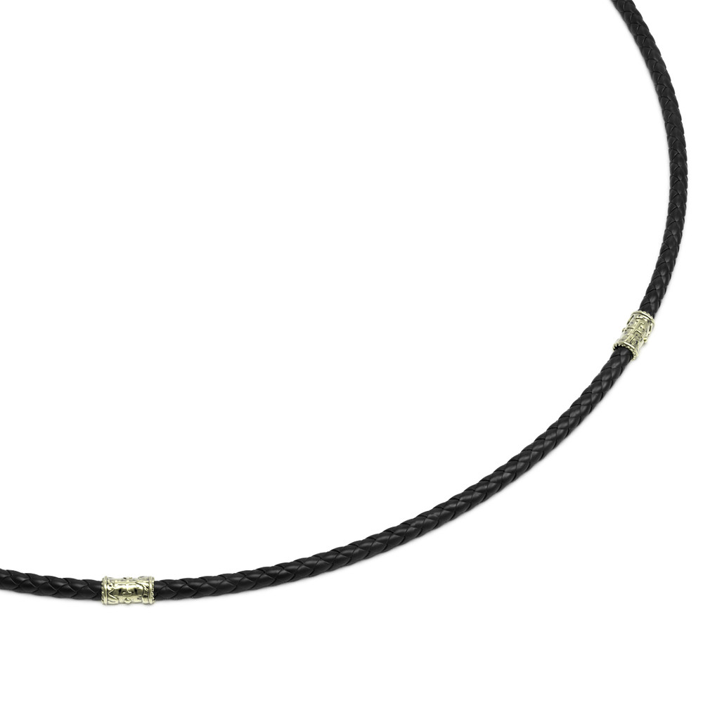 Шнурок кожаный из зелёного золота c кожаным шнурком