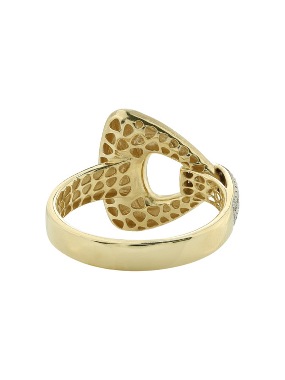 Кольцо из лимонного золота c бриллиантами