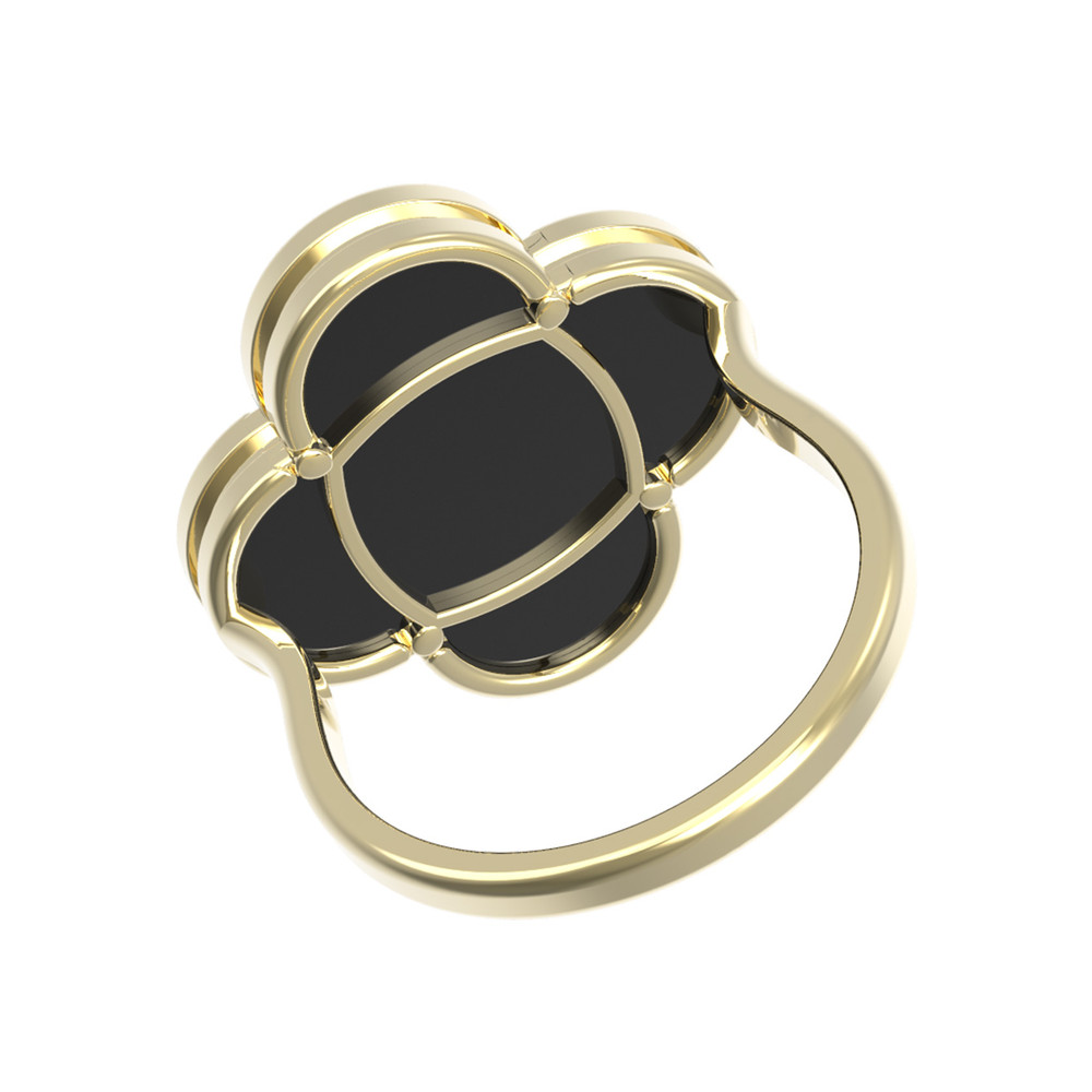 Кольцо из лимонного золота c ониксом