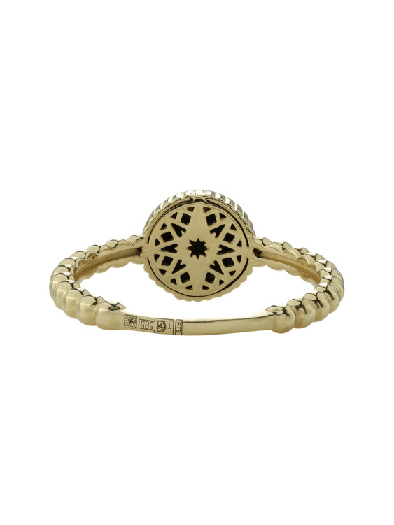 Кольцо из лимонного золота c бриллиантами и ониксом