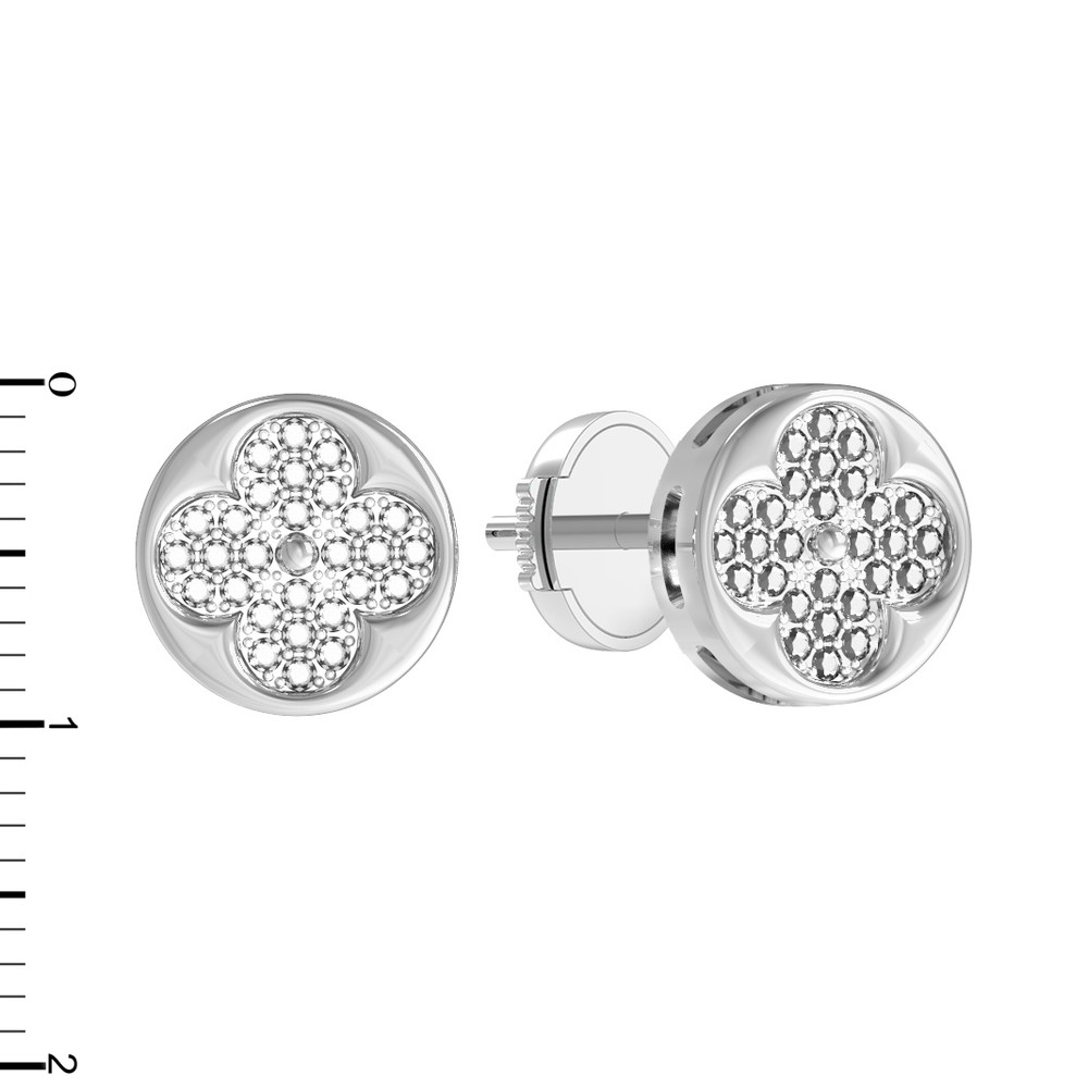 Серьги из белого золота c бриллиантами