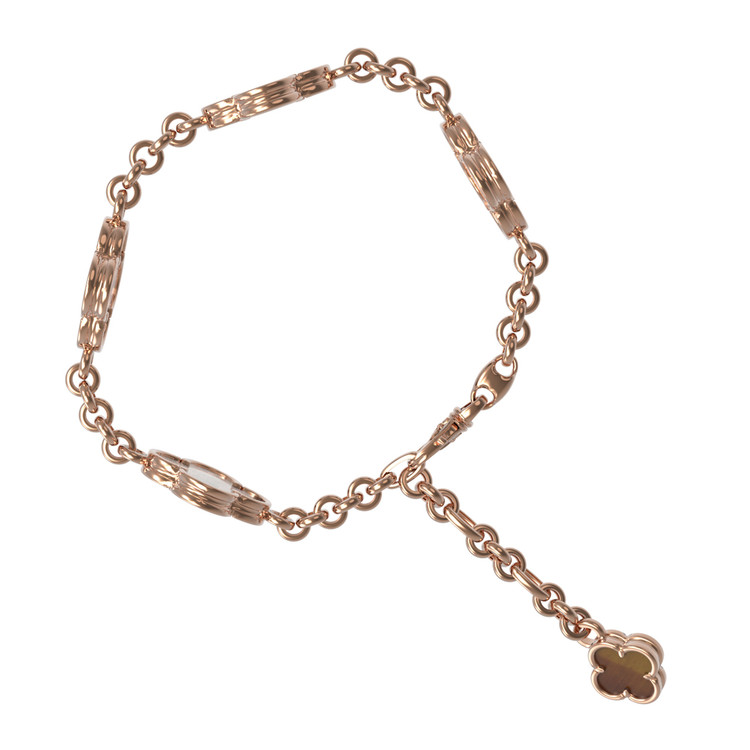 Браслет из золота c тигровым глазом и перламутром