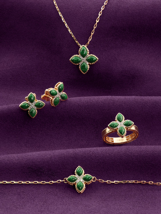 Браслет из золота c бриллиантами и малахитом