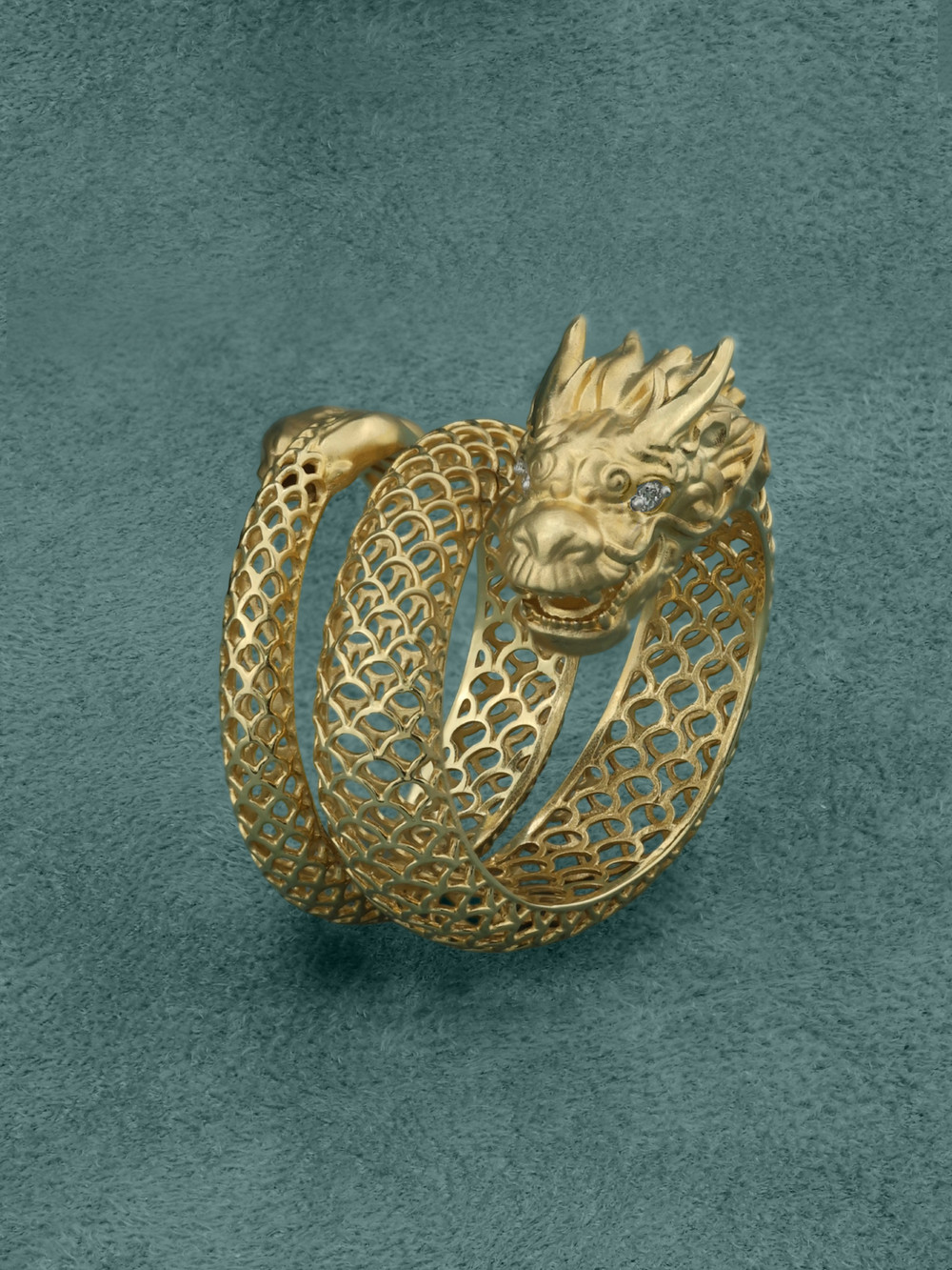 Кольцо из лимонного золота c бриллиантами